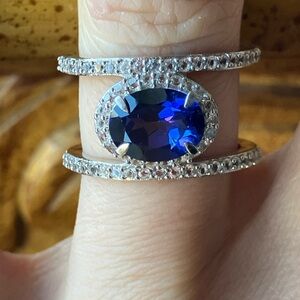 Royal Blue Mystic Topaz Sterling Silver Ring Size 6